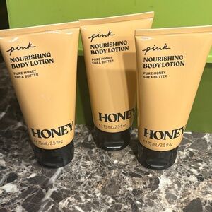 Set of 3 PINK Victoria's Secret Honey Nourishing Body Lotion